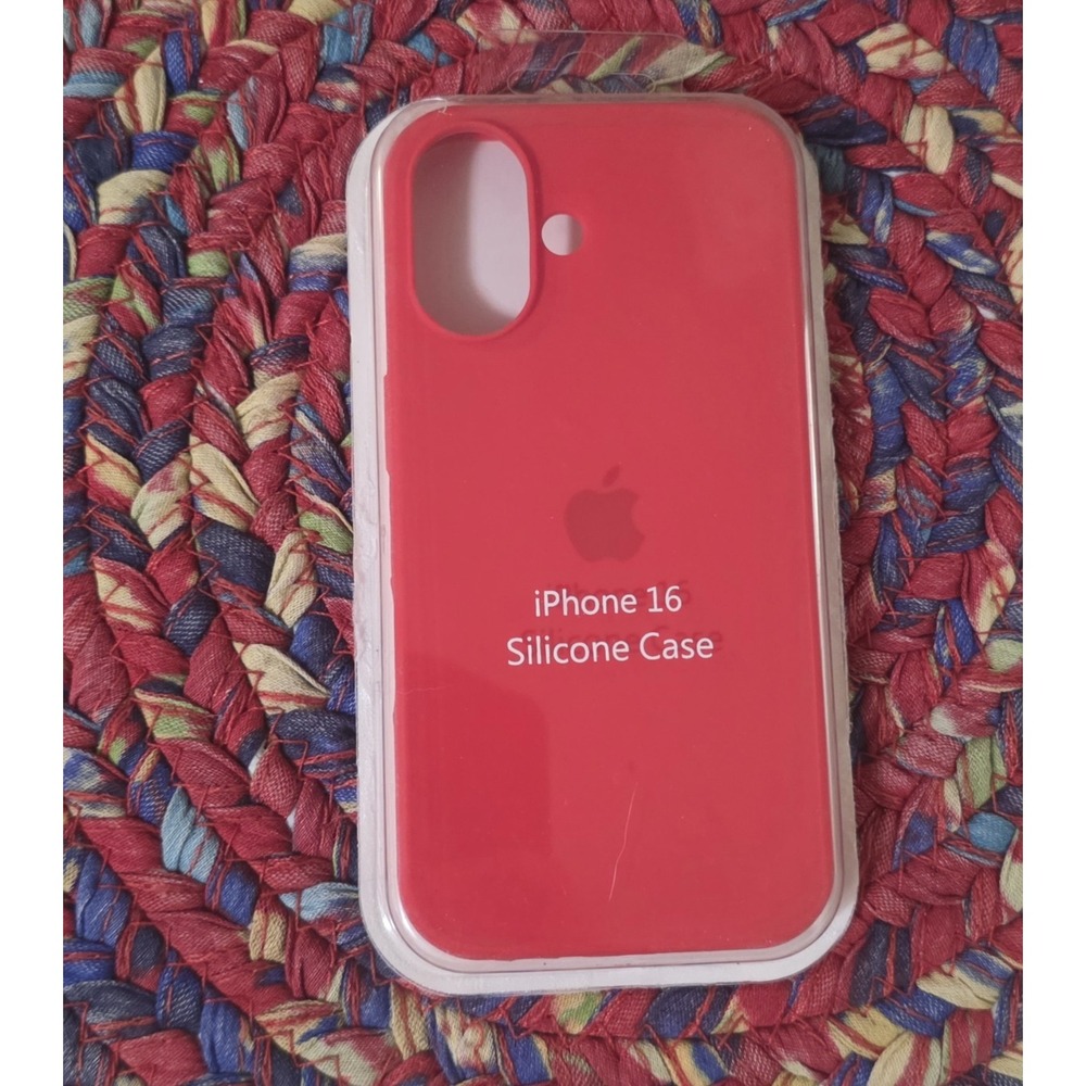 Apple iPhone 16 Case Silicone Slim Soft Skin Red New MMWF2ZM A Cover